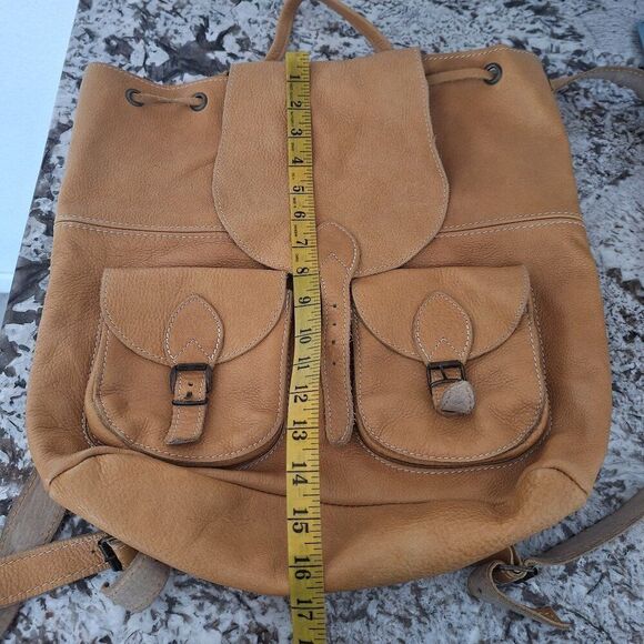 Leather  yellow soft leather backpack‎ main image 11